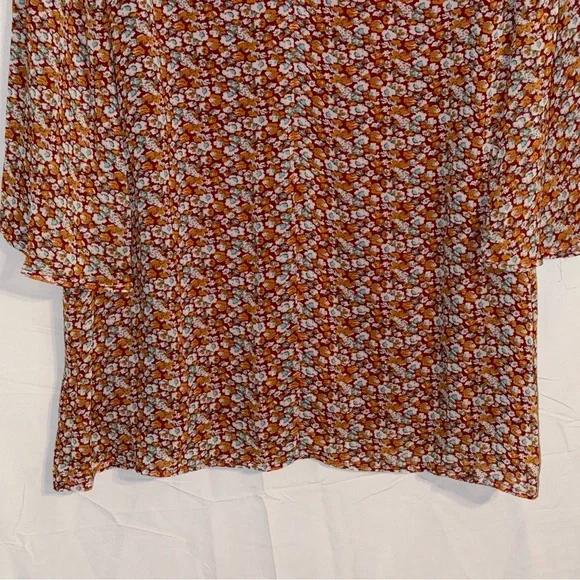 Doe & Rae Multicolored Floral Print Long Sleeve Mini Dress Size Medium - Picture 7 of 9